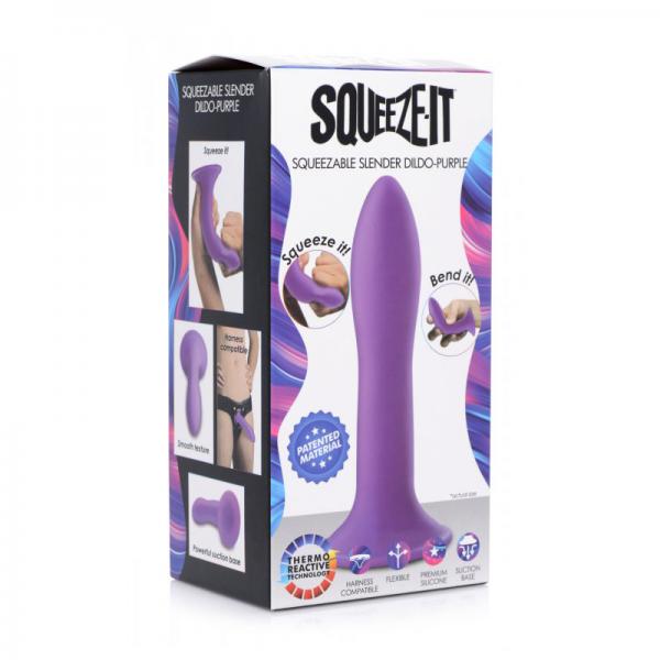 Squeezable Slender Dildo - Purple-Squeeze-It-Sexual Toys®