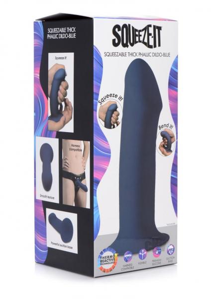 Squeezable Thick Phallic Dildo - Blue-Squeeze-It-Sexual Toys®
