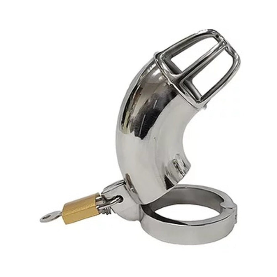 Stainless Cock Cage With Padlock  In Clamshell-blank-Sexual Toys®