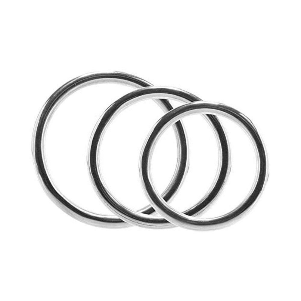 Stainless Steel  Stainless Steel 3 Piece Cock Ring Set (55mm/50mm/45mm)-blank-Sexual Toys®