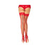 Stay Up Lace Top Back Seam Fishnet Thigh Highs Red Black O/S-Leg Avenue-Sexual Toys®