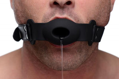Strict Hollow Silicone Ball Gag O/S Black-STRICT-Sexual Toys®