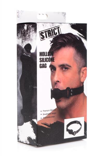 Strict Hollow Silicone Ball Gag O/S Black-STRICT-Sexual Toys®