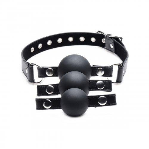 Strict Interchangeable Silicone Ball Gag Set Black-STRICT-Sexual Toys®