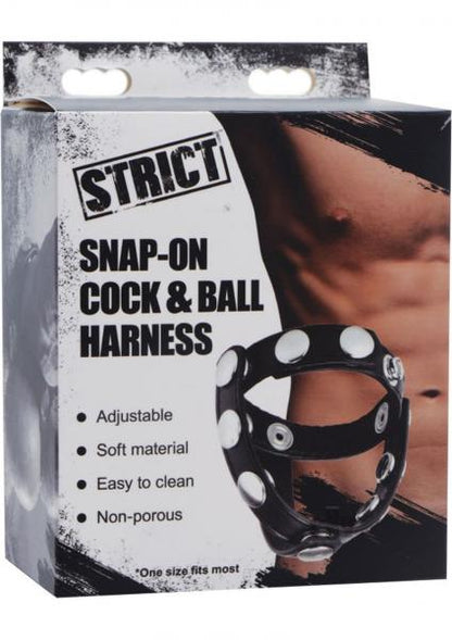 Strict Snap On Cock And Ball Harness Black-Strict-Sexual Toys®