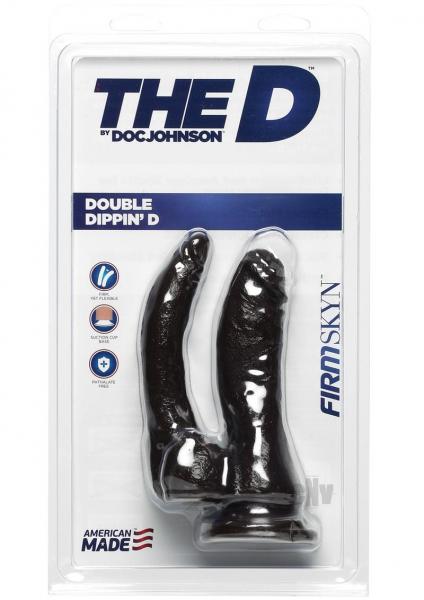 The D Double Dippin D Dildo Firmskyn Black-Doc Johnson-Sexual Toys®