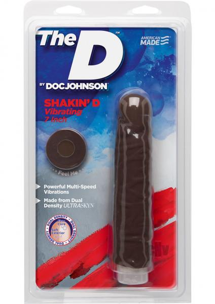 The D Shakin D 7 inch Vibrating Dildo Chocolate Brown-The D Shakin D by Doc Johnson-Sexual Toys®