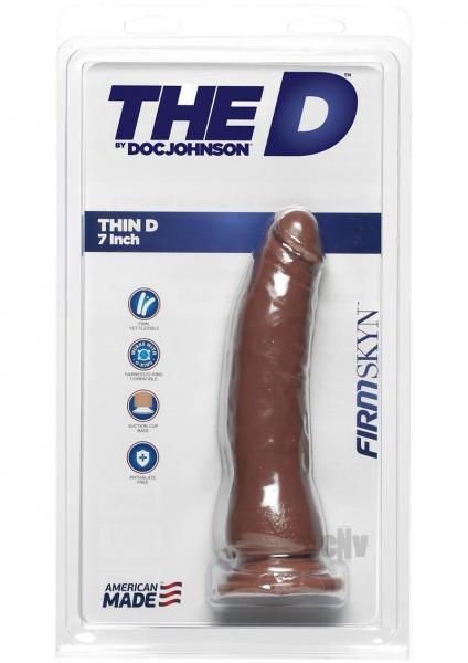 The D Thin D 7 inches Firmskyn Caramel Brown Dildo-Doc Johnson-Sexual Toys®