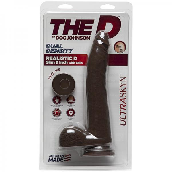 The Realistic D Slim W/balls 9 Chocolat-blank-Sexual Toys®