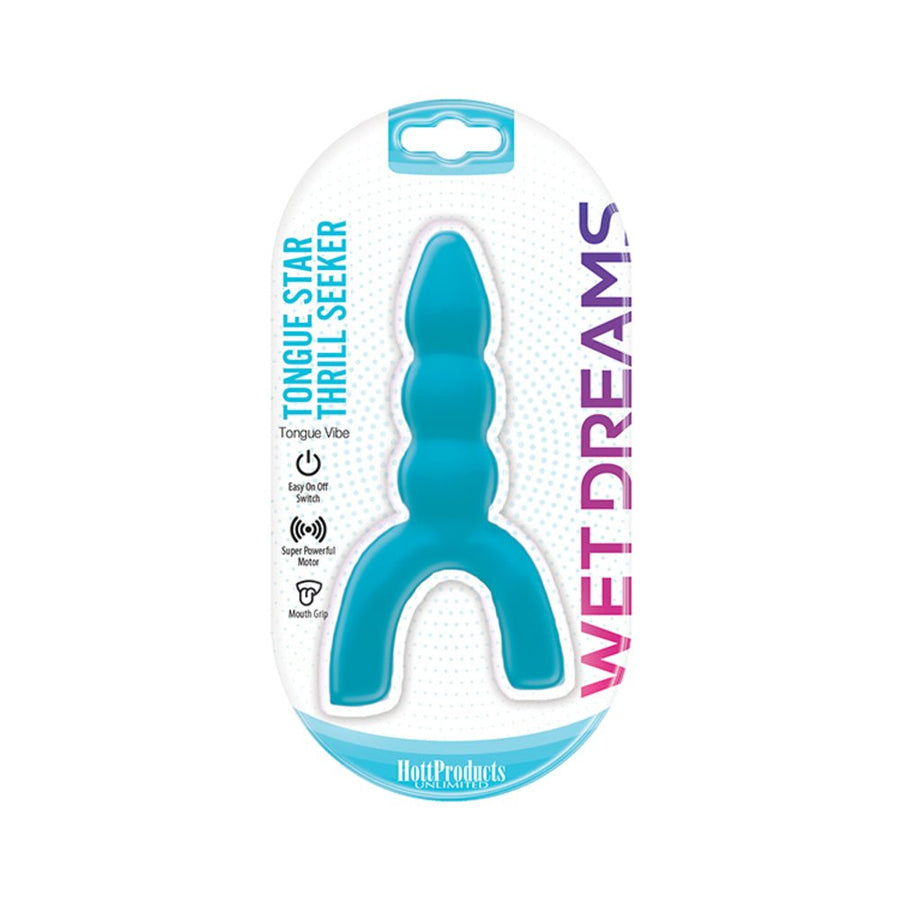 Tongue Star Thrill Seeker Tongue Vibe With Pleasure Ribs Blue-blank-Sexual Toys®