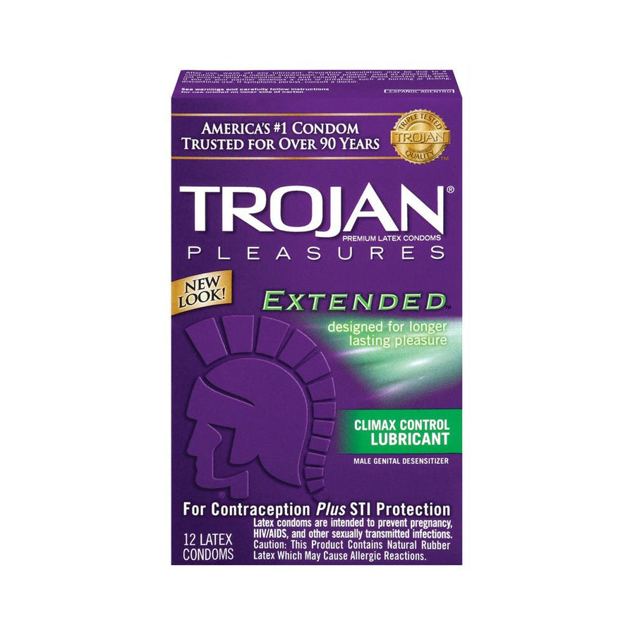 Trojan Extended Pleasure Condoms With Climax Control Lubricant-Trojan-Sexual Toys®