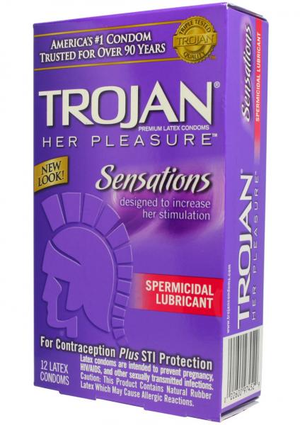Trojan Her Pleasure Sensations Armor Spermicidal Condoms 12 Pack-Trojan Condoms-Sexual Toys®