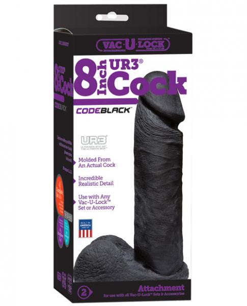 Vac U Lock Code Black 8 Inches UR3 Realistic Dildo-Vac-U-Lock Code Black-Sexual Toys®