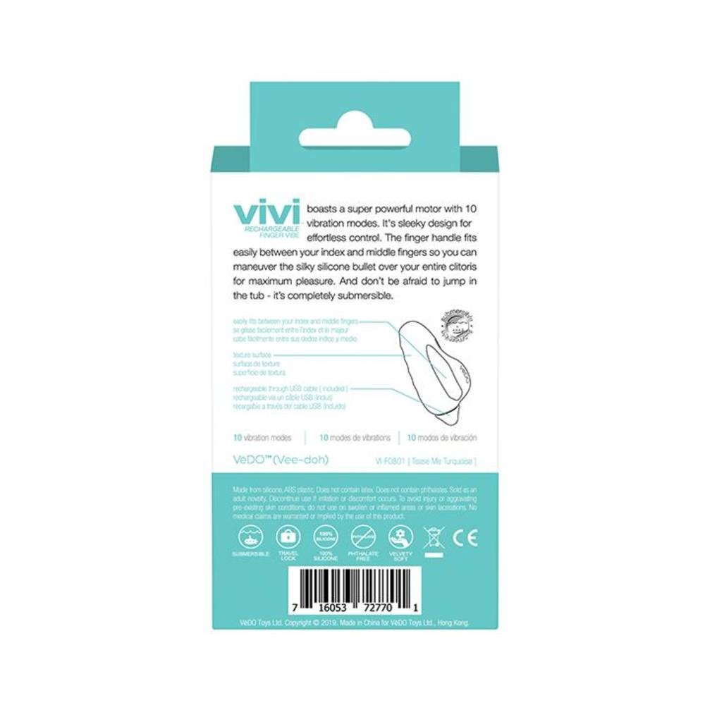 Vedo Vivi Rechargeable Finger Vibe Tease Me Turquoise-VeDO-Sexual Toys®