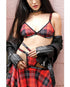 Vibes Fuck Off  Bralette & Thong Plaid S/m-Vibes by Fantasy Lingerie-Sexual Toys®