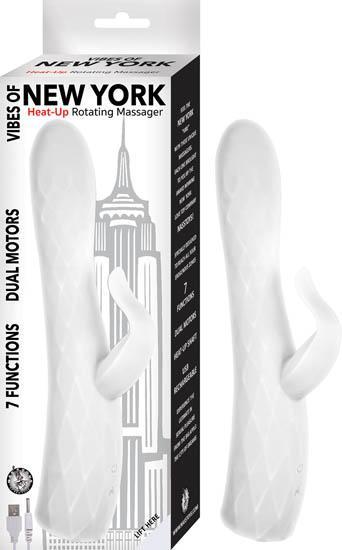 Vibes Of New York Heat Up Rotating Massager White-Nasstoys-Sexual Toys®