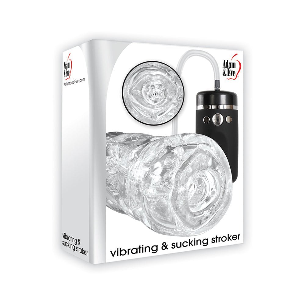 Vibrating &amp; Sucking Blowjob Stroker Clear-Adam &amp; Eve-Sexual Toys®