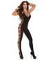 Vivace Deep V Opaque Bodystocking w/Cut Out Side Detail Black O/S-blank-Sexual Toys®