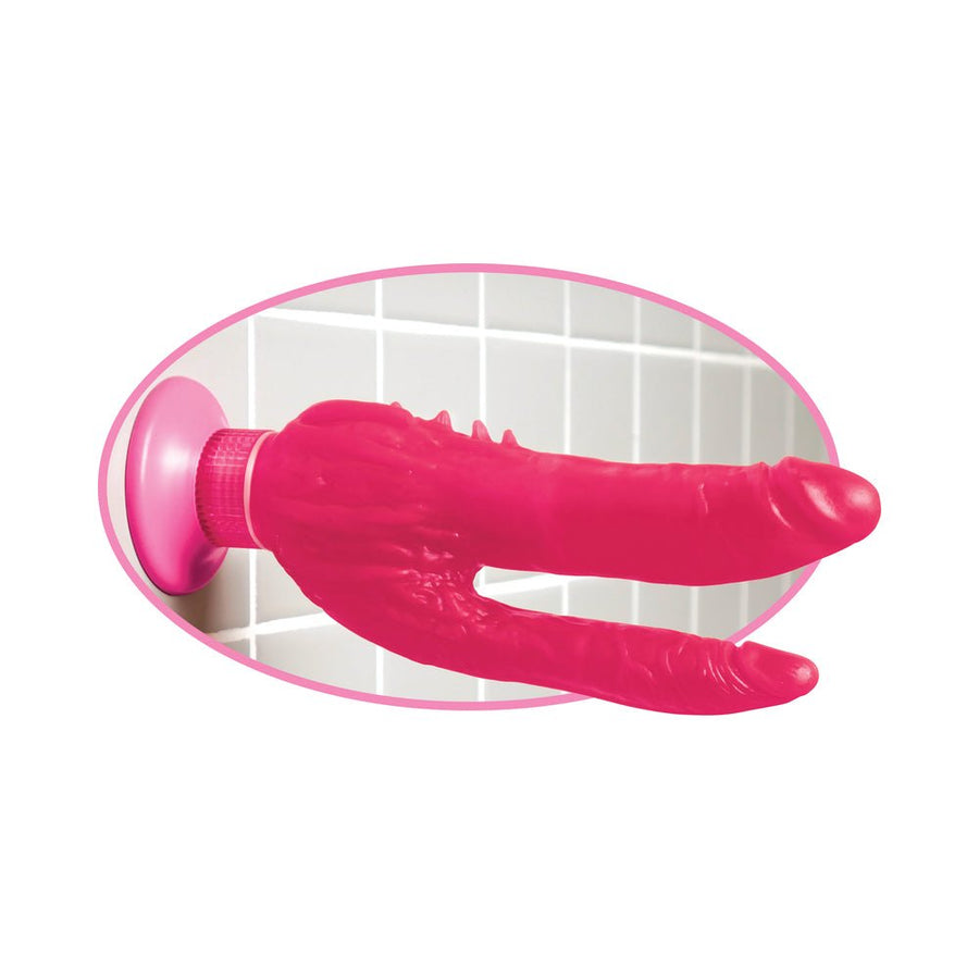 Waterproof Wall Bangers Double Penetrator Pink Suction Cup-Pipedream-Sexual Toys®