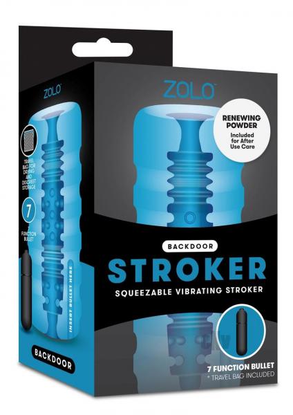 Zolo Backdoor Squeezable Vibrating Stroker Blue-ZOLO-Sexual Toys®