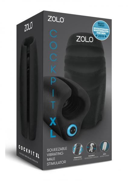 Zolo Cockpit Vibrating Male Stimulator Stroker XL Black-Zolo-Sexual Toys®